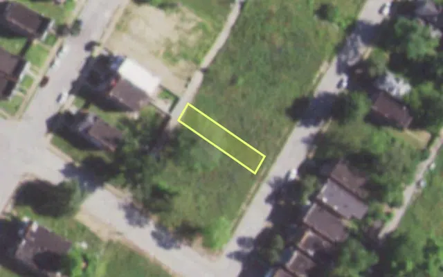 Aerial view of 1367 SEMPLE AV — vacant lot, St. Louis with approximate parcel outline