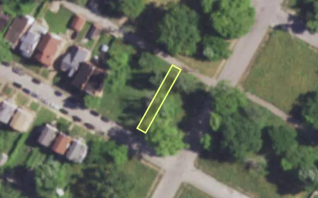 Aerial view of 4307 COTE BRILLIANTE AV — vacant lot, St. Louis with approximate parcel outline