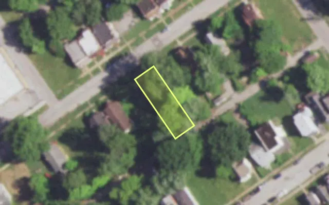 Aerial view of 5050 ALCOTT AV — vacant lot, St. Louis with approximate parcel outline
