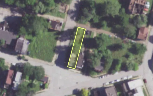 Aerial view of 1227 SULLIVAN AV — vacant lot, St. Louis with approximate parcel outline
