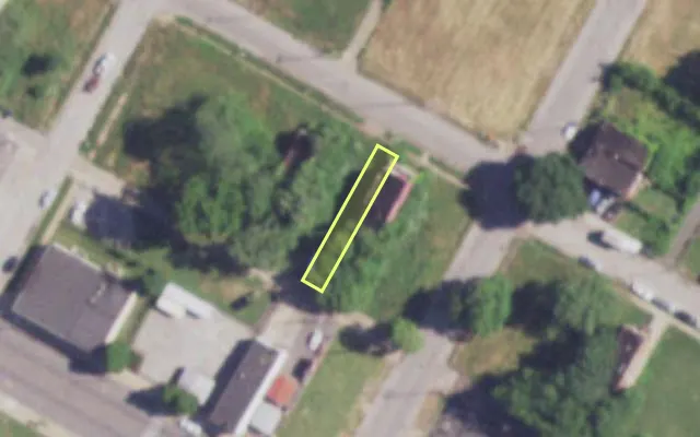 Aerial view of 4108 ALDINE AV — vacant lot, St. Louis with approximate parcel outline