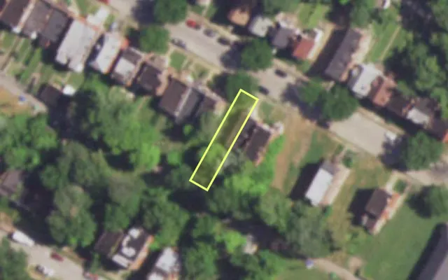 Aerial view of 4740 MAFFITT AV — vacant lot, St. Louis with approximate parcel outline