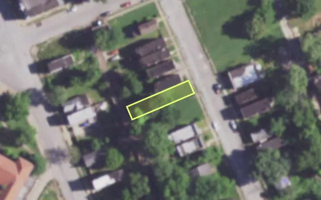 Aerial view of 4255 N 21ST ST — vacant lot, St. Louis with approximate parcel outline