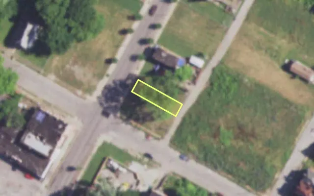 Aerial view of 3004 N NEWSTEAD AV — vacant lot, St. Louis with approximate parcel outline