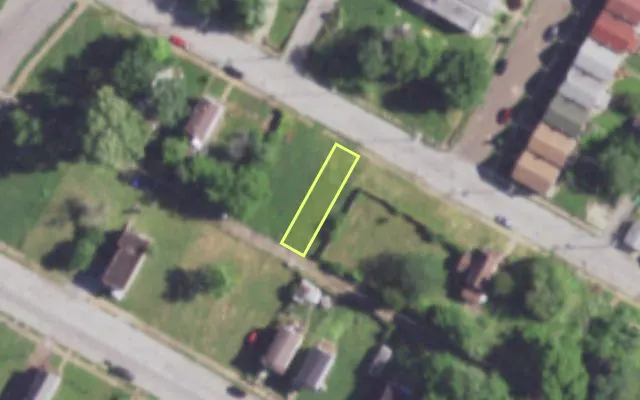 Aerial view of 3762 PENROSE ST — vacant lot, St. Louis with approximate parcel outline