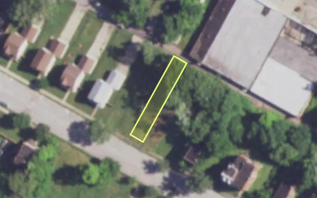 Aerial view of 4007 COOK AV — vacant lot, St. Louis with approximate parcel outline