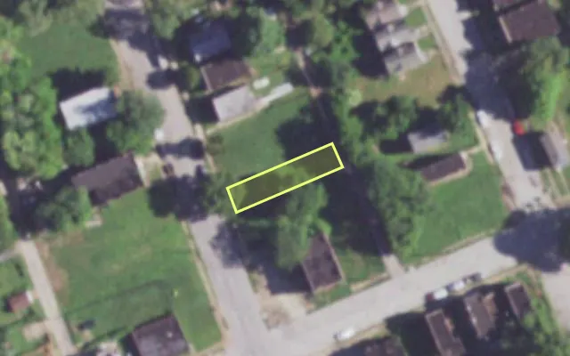 Aerial view of 4212 N FLORISSANT AV — vacant lot, St. Louis with approximate parcel outline