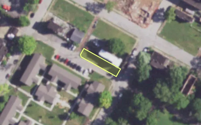 Aerial view of 4115 PLEASANT ST — vacant lot, St. Louis with approximate parcel outline