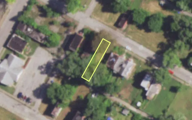 Aerial view of 4446 NORTH MARKET ST — vacant lot, St. Louis with approximate parcel outline