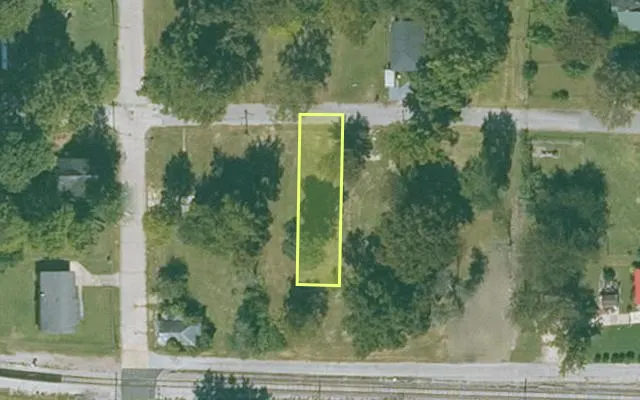 Aerial view of MISSISSIPPI County parcel 305-05350-000 — Arkansas post-auction with approximate parcel outline