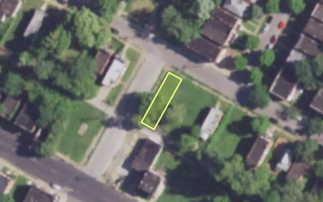 Aerial view of 4284 W PENROSE ST — vacant lot, St. Louis with approximate parcel outline