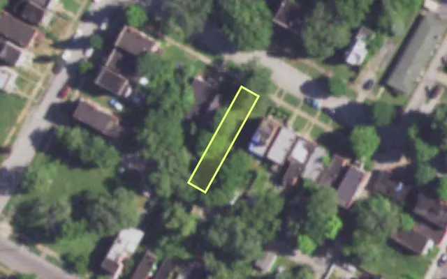Aerial view of 4130 W GREEN LEA PL — vacant lot, St. Louis with approximate parcel outline