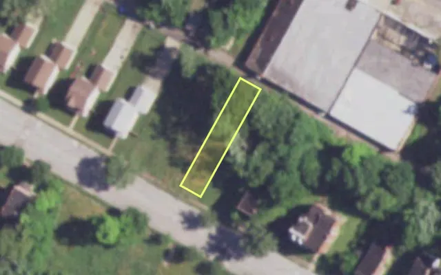 Aerial view of 4005 COOK AV — vacant lot, St. Louis with approximate parcel outline