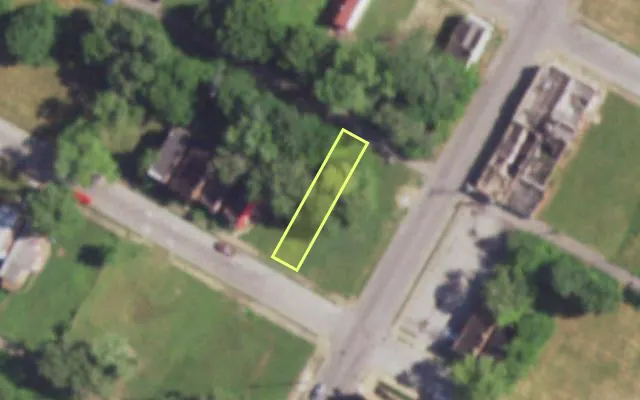 Aerial view of 4407 NORTH MARKET ST — vacant lot, St. Louis with approximate parcel outline