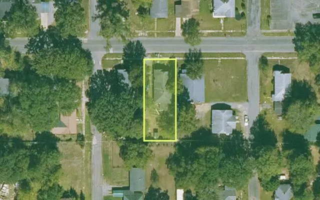 Aerial view of JEFFERSON County parcel 930-48993-000 — Arkansas post-auction with approximate parcel outline