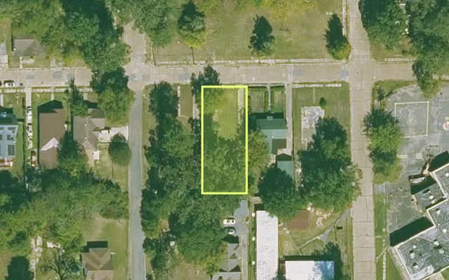 Aerial view of JEFFERSON County parcel 930-58262-000 — Arkansas post-auction with approximate parcel outline