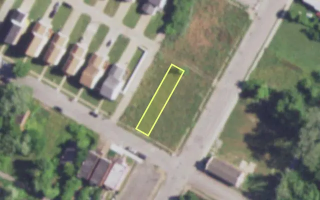 Aerial view of 4207 GARFIELD AV — vacant lot, St. Louis with approximate parcel outline