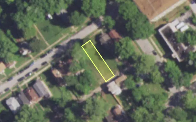 Aerial view of 5268 ALCOTT AV — vacant lot, St. Louis with approximate parcel outline