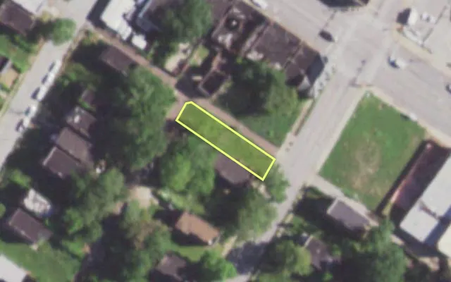 Aerial view of 1483 GOODFELLOW BLVD — vacant lot, St. Louis with approximate parcel outline