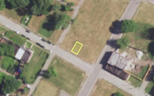 Aerial view of 4507 COTTAGE AV — vacant lot, St. Louis with approximate parcel outline