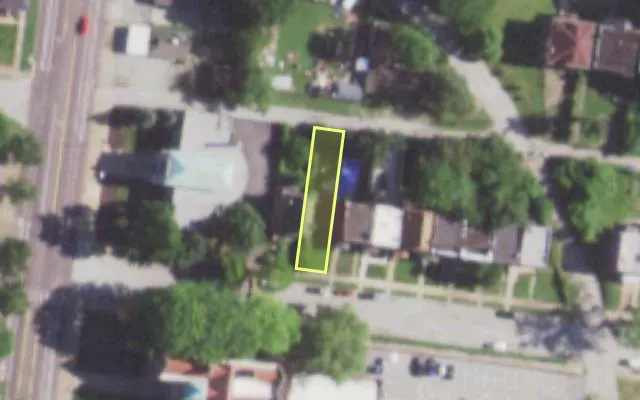 Aerial view of 5251 CABANNE AV — vacant lot, St. Louis with approximate parcel outline
