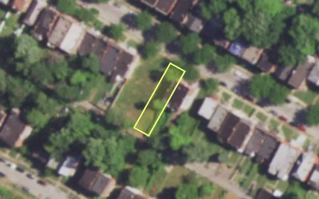Aerial view of 4810 MAFFITT AV — vacant lot, St. Louis with approximate parcel outline