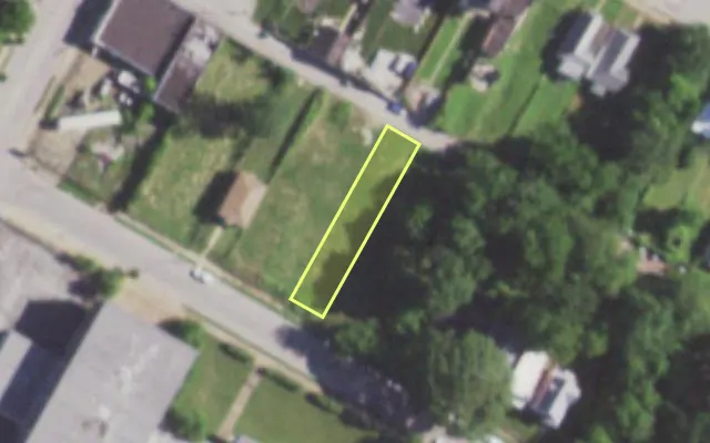 Aerial view of 5741 LOTUS AV — vacant lot, St. Louis with approximate parcel outline
