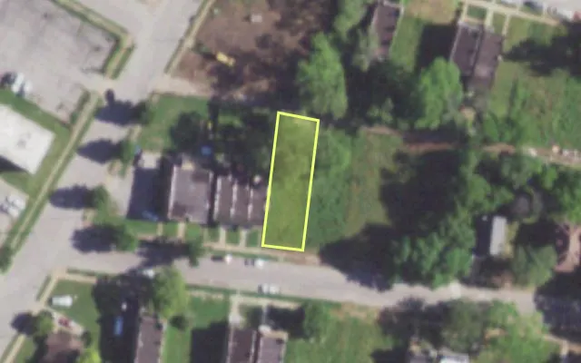 Aerial view of 6039 BARTMER AV — vacant lot, St. Louis with approximate parcel outline