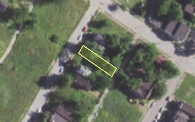 Aerial view of 1388 SEMPLE AV — vacant lot, St. Louis with approximate parcel outline
