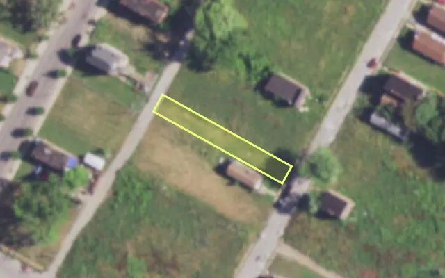 Aerial view of 3025 VINE GROVE AV — vacant lot, St. Louis with approximate parcel outline