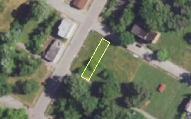 Aerial view of 4280 NORTH MARKET ST — vacant lot, St. Louis with approximate parcel outline