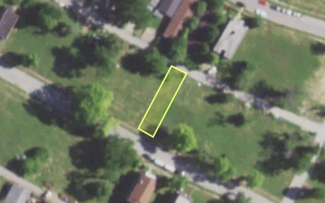 Aerial view of 5839 TERRY AV — vacant lot, St. Louis with approximate parcel outline