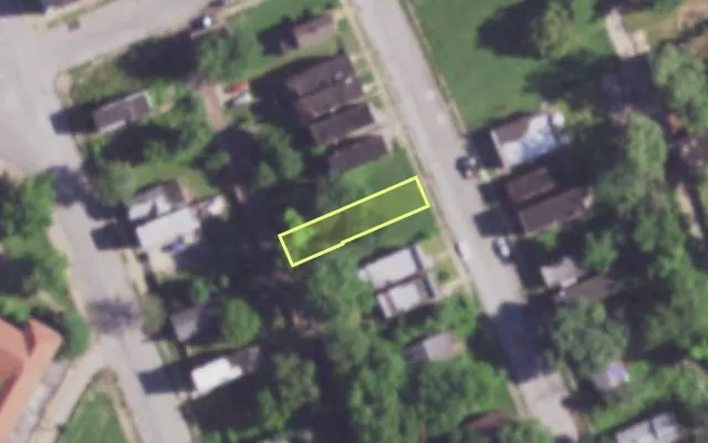 Aerial view of 4253 N 21ST ST — vacant lot, St. Louis with approximate parcel outline