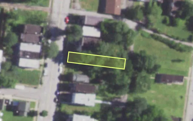 Aerial view of 1244 N EUCLID AV — vacant lot, St. Louis with approximate parcel outline
