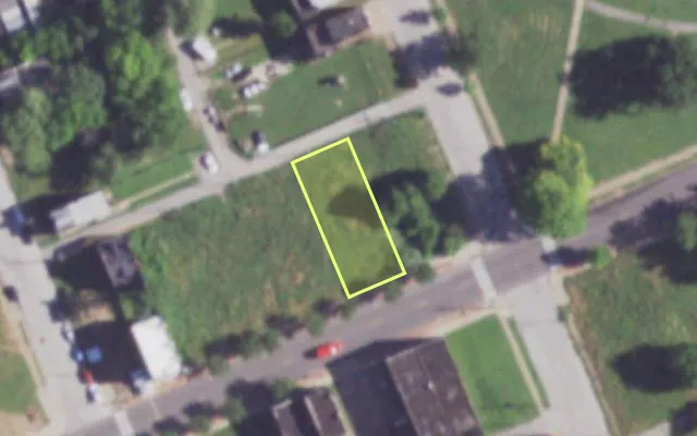 Aerial view of 2007 SALISBURY ST — vacant lot, St. Louis with approximate parcel outline