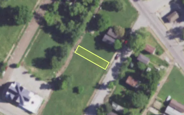 Aerial view of 4325 JOHN AV — vacant lot, St. Louis with approximate parcel outline