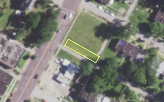 Aerial view of 2716 UNION BLVD — vacant lot, St. Louis with approximate parcel outline