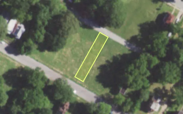 Aerial view of 5659 LOTUS AV — vacant lot, St. Louis with approximate parcel outline
