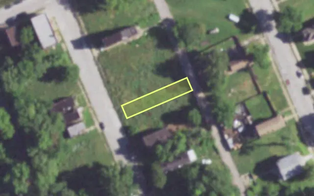 Aerial view of 4418 N 19TH ST — vacant lot, St. Louis with approximate parcel outline