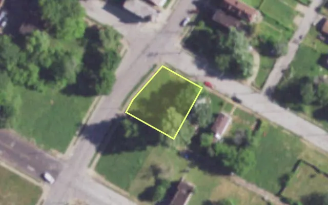 Aerial view of 3786 PENROSE ST — vacant lot, St. Louis with approximate parcel outline