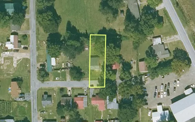 Aerial view of MISSISSIPPI County parcel 306-00533-000 — Arkansas post-auction with approximate parcel outline
