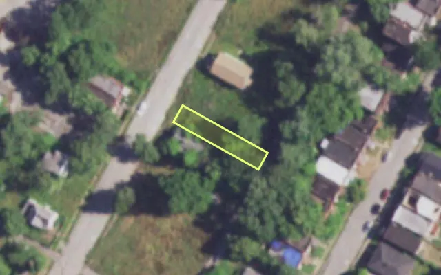 Aerial view of 3040 NEW ASHLAND PL — vacant lot, St. Louis with approximate parcel outline