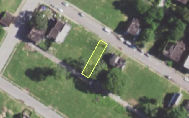 Aerial view of 5878 COTE BRILLIANTE AV — vacant lot, St. Louis with approximate parcel outline