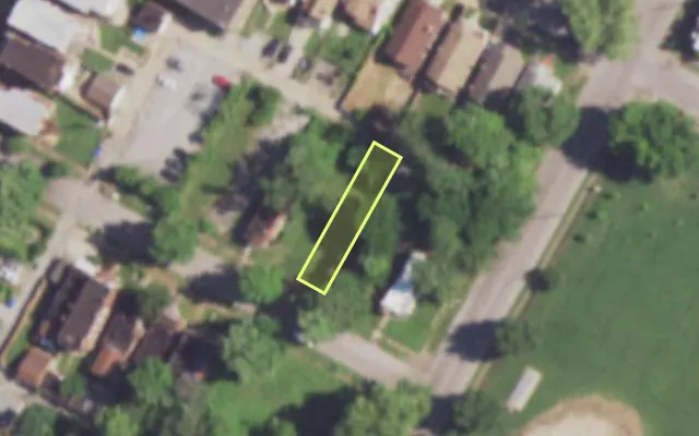 Aerial view of 4711 SAN FRANCISCO AV — vacant lot, St. Louis with approximate parcel outline