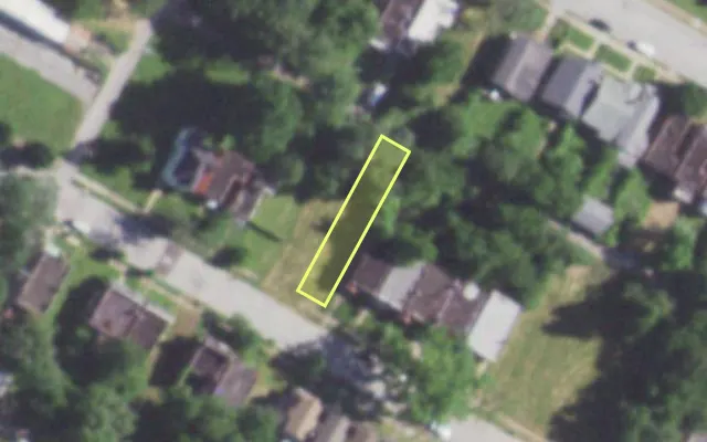 Aerial view of 5239 TERRY AV — vacant lot, St. Louis with approximate parcel outline
