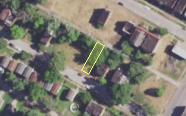 Aerial view of 3927 KENNERLY AV — vacant lot, St. Louis with approximate parcel outline
