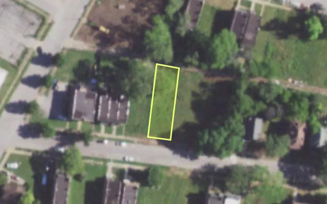 Aerial view of 6037 BARTMER AV — vacant lot, St. Louis with approximate parcel outline