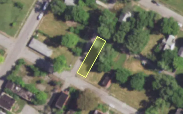 Aerial view of 4453 NORTH MARKET ST — vacant lot, St. Louis with approximate parcel outline