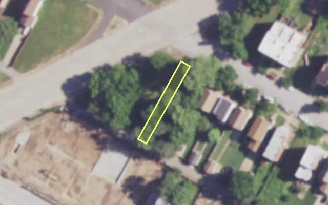 Aerial view of 3674 FINNEY AV — vacant lot, St. Louis with approximate parcel outline