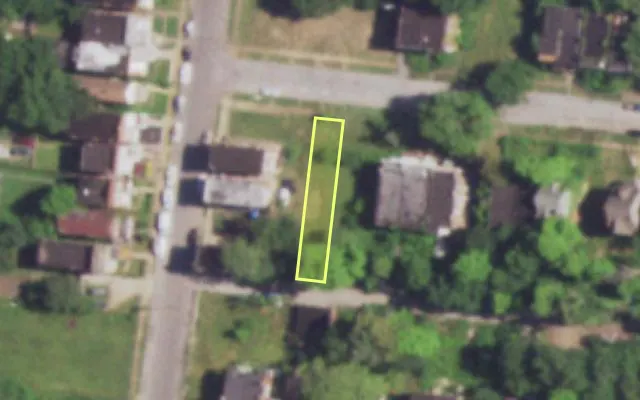 Aerial view of 4744 VERNON AV — vacant lot, St. Louis with approximate parcel outline